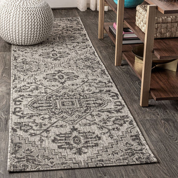 Estrella Bohemian Medallion Textured Weave Indoor/outdoor Runner Rug